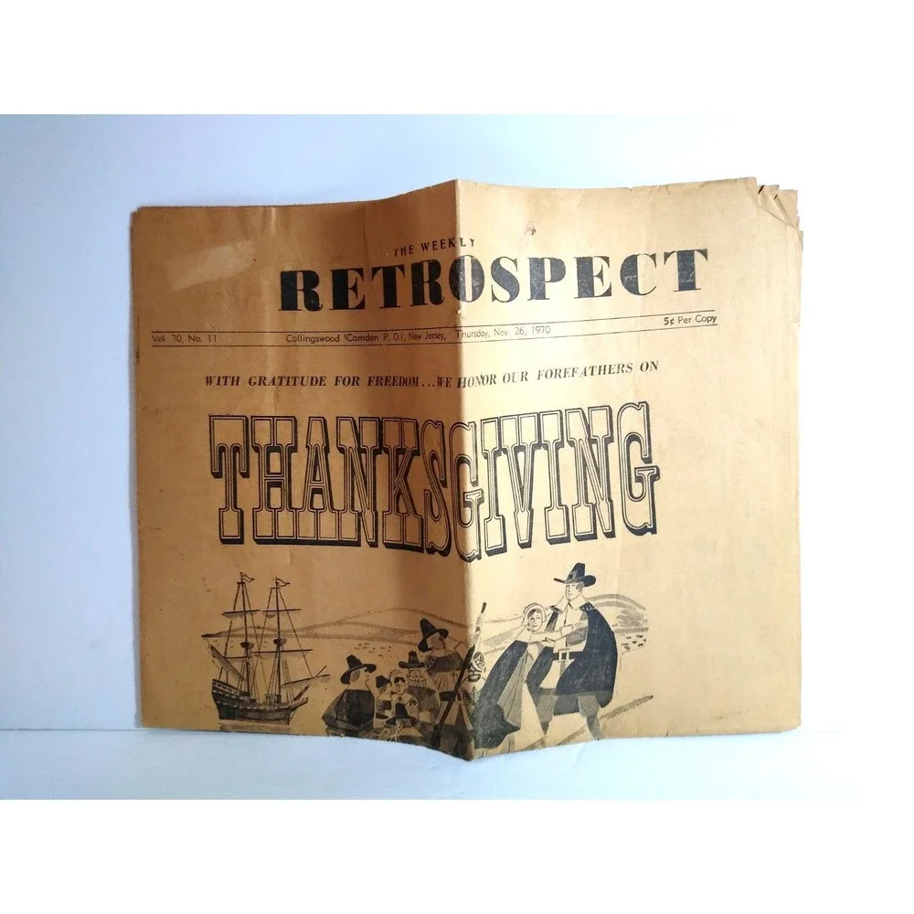 Vintage Collingswood New Jersey Newspaper Retrospect Nov 26 1970 Thanksgiving NJ